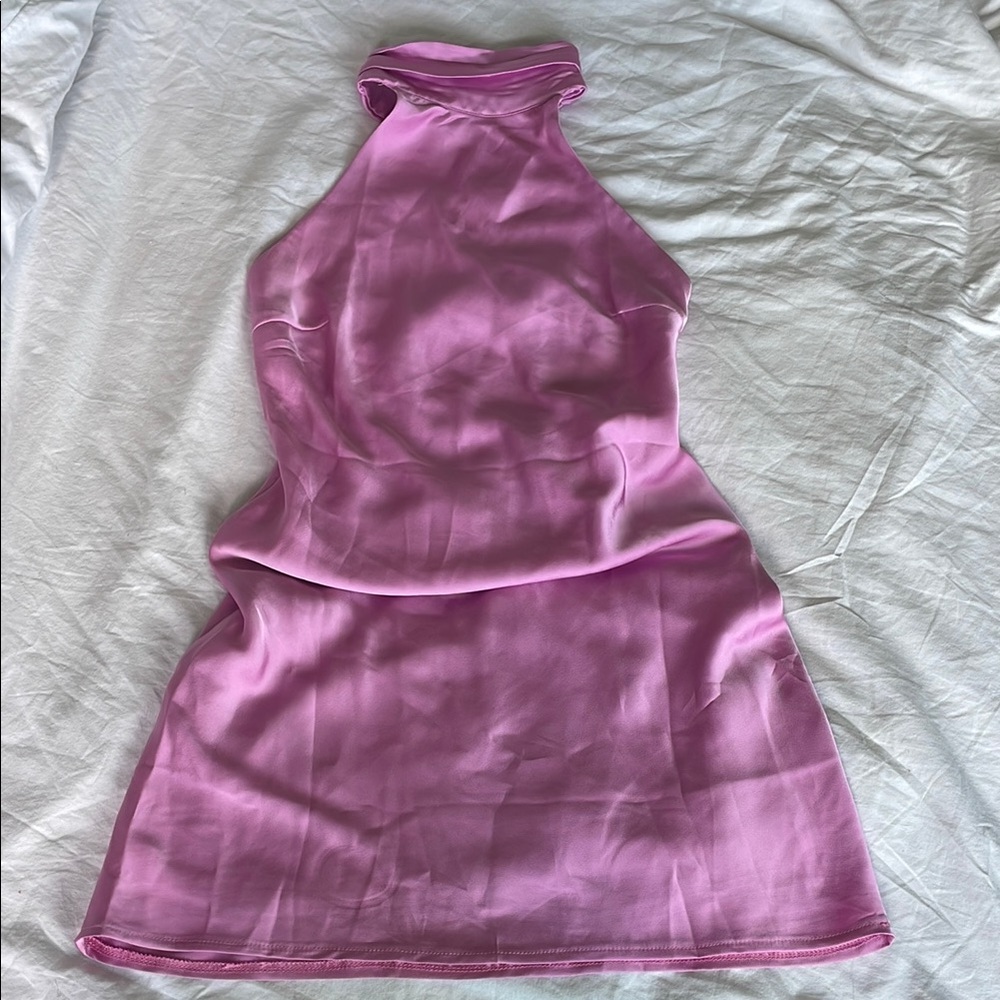 Pink Hello Molly high neck pink mini dress!